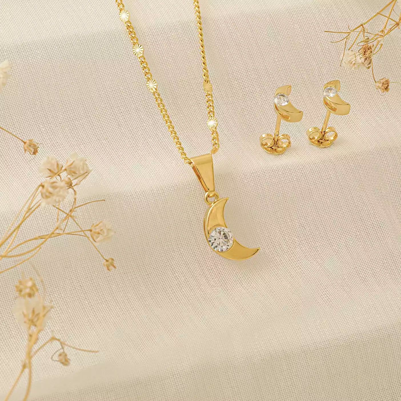 Crystal Cubic Zirconia Moon