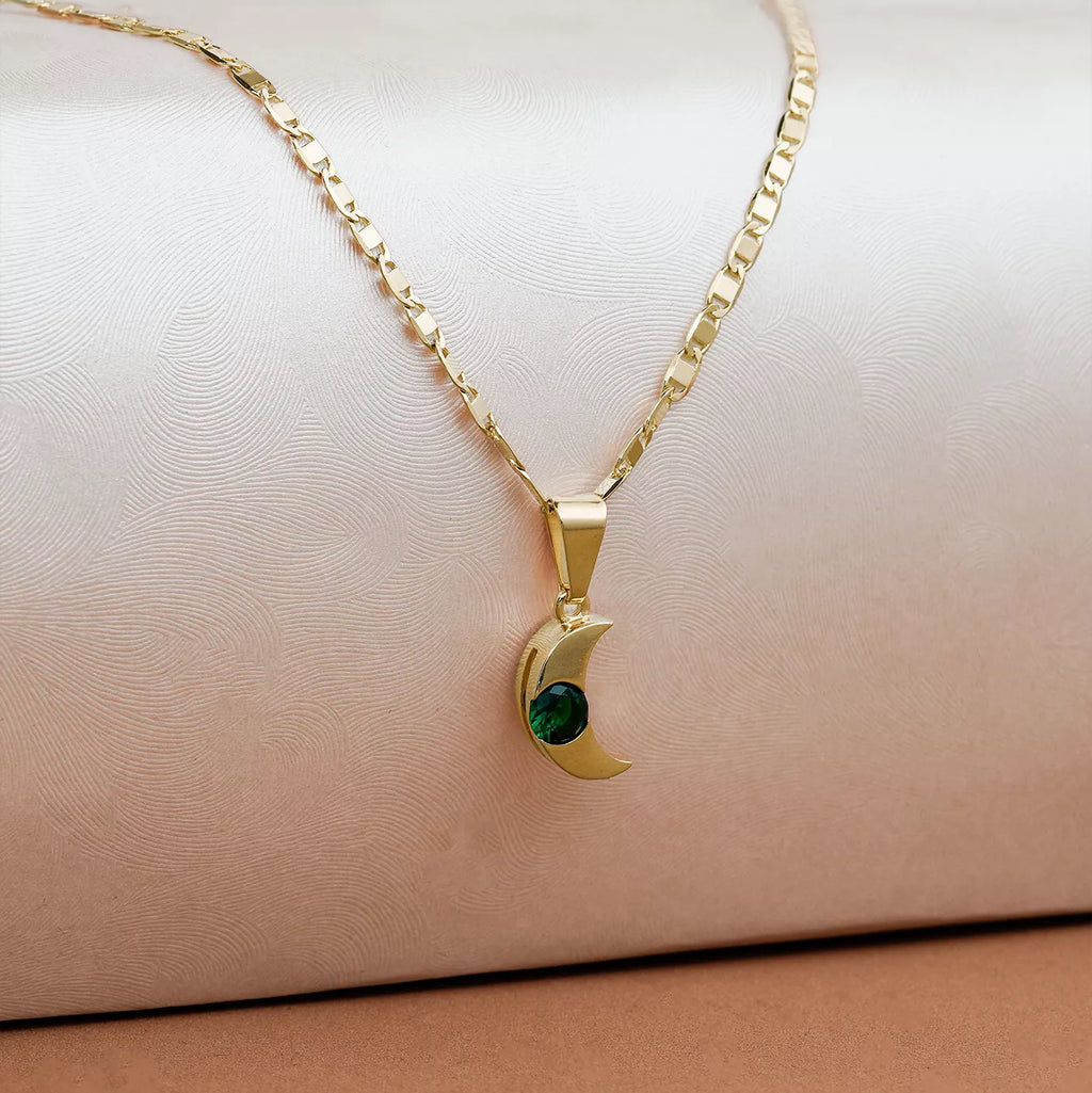 Green Cubic Zirconia Moon