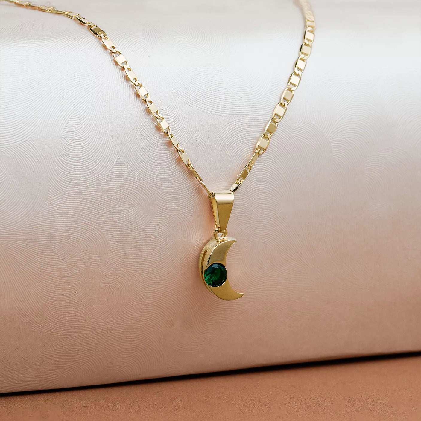 Green Cubic Zirconia Moon