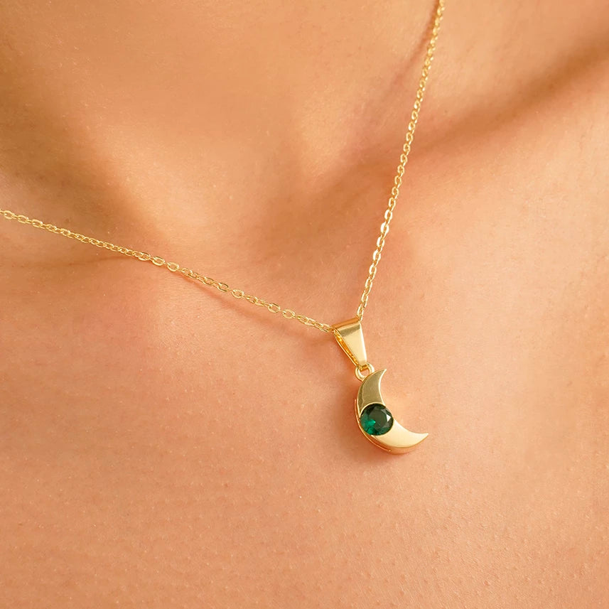 Green Cubic Zirconia Moon