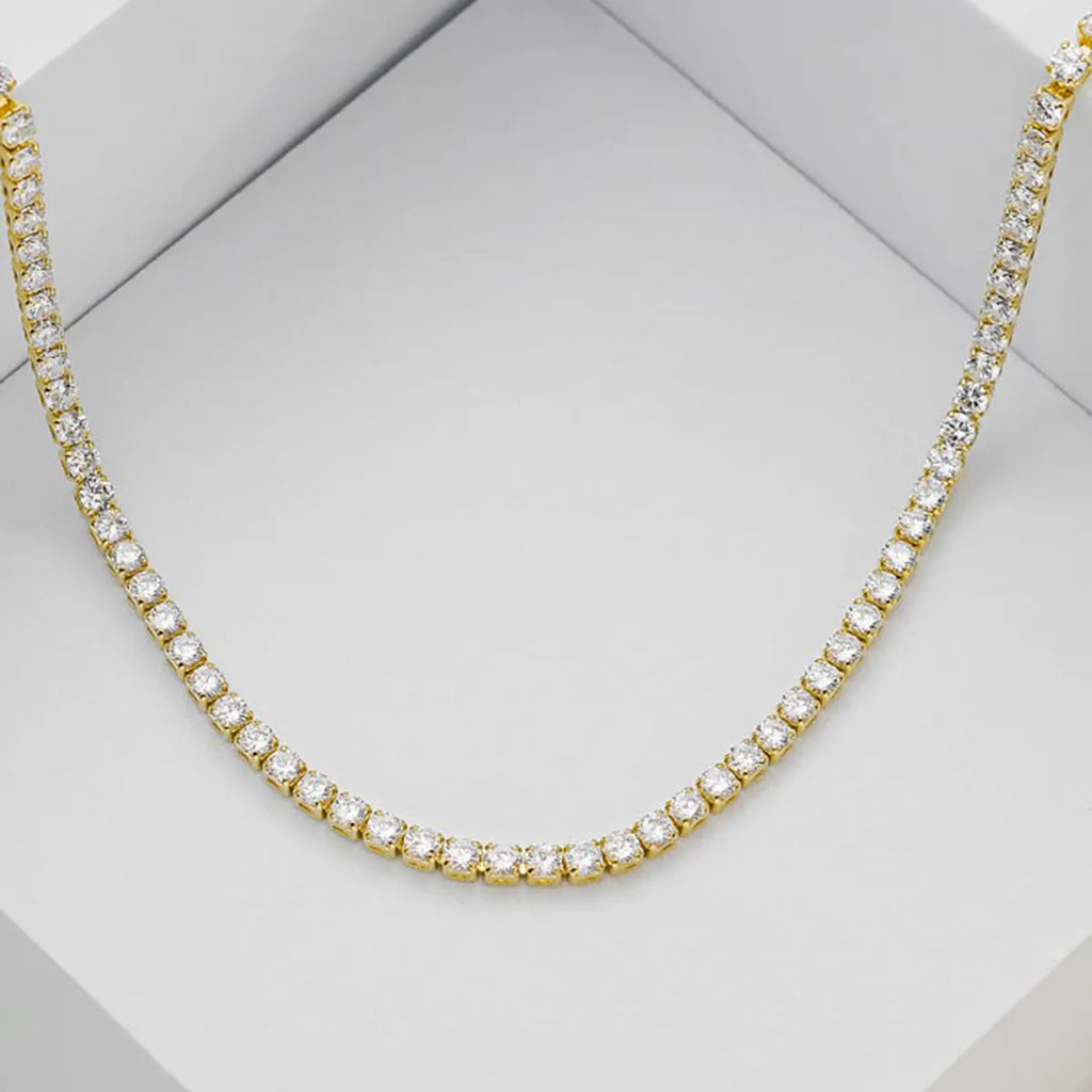 Unisex Crystal Cubic Zirconia Necklace 45 cm