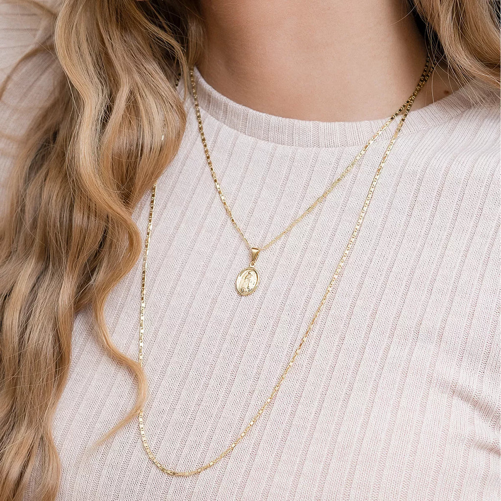 Thin Flat Ladder Chain Necklace 65 cm