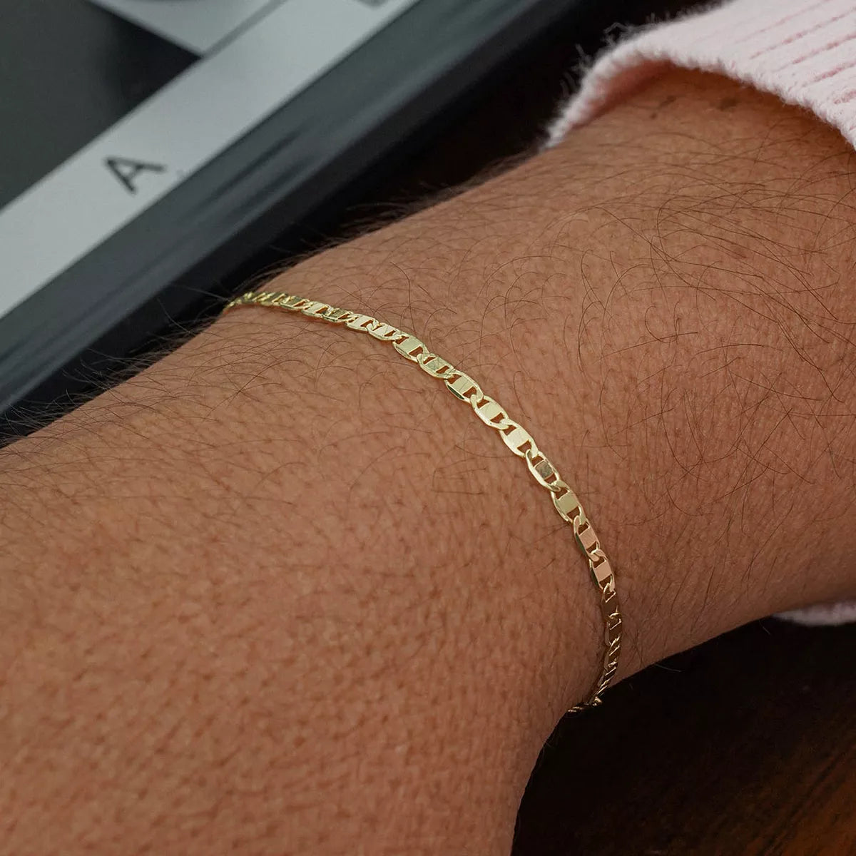 Thin Flat Ladder Bracelet 16 cm + Extender