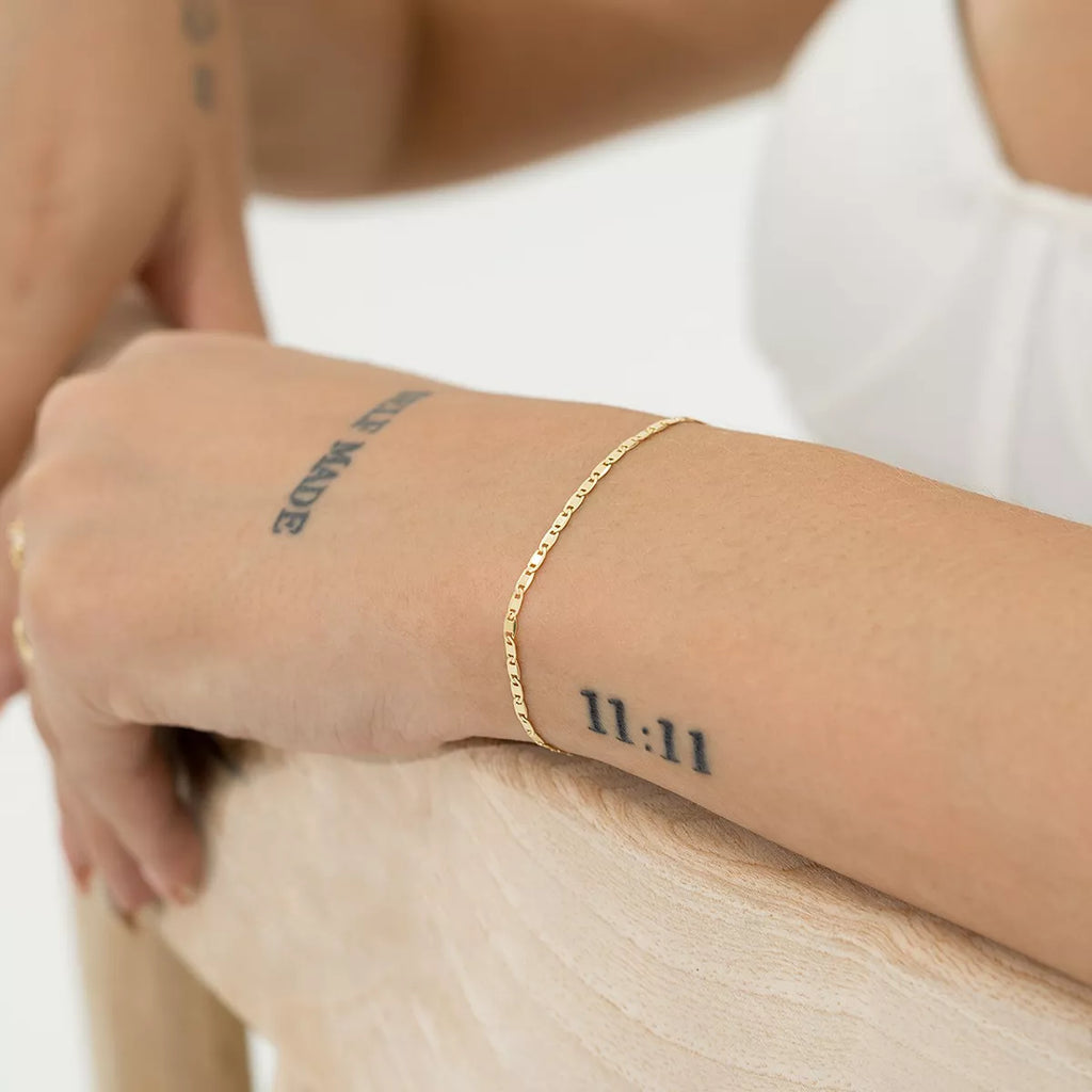 Thin Flat Ladder Bracelet 16 cm + Extender