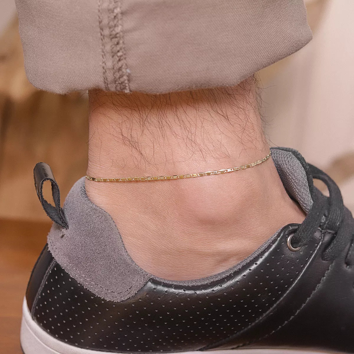 Thin Flat Ladder Anklet 24.5 cm