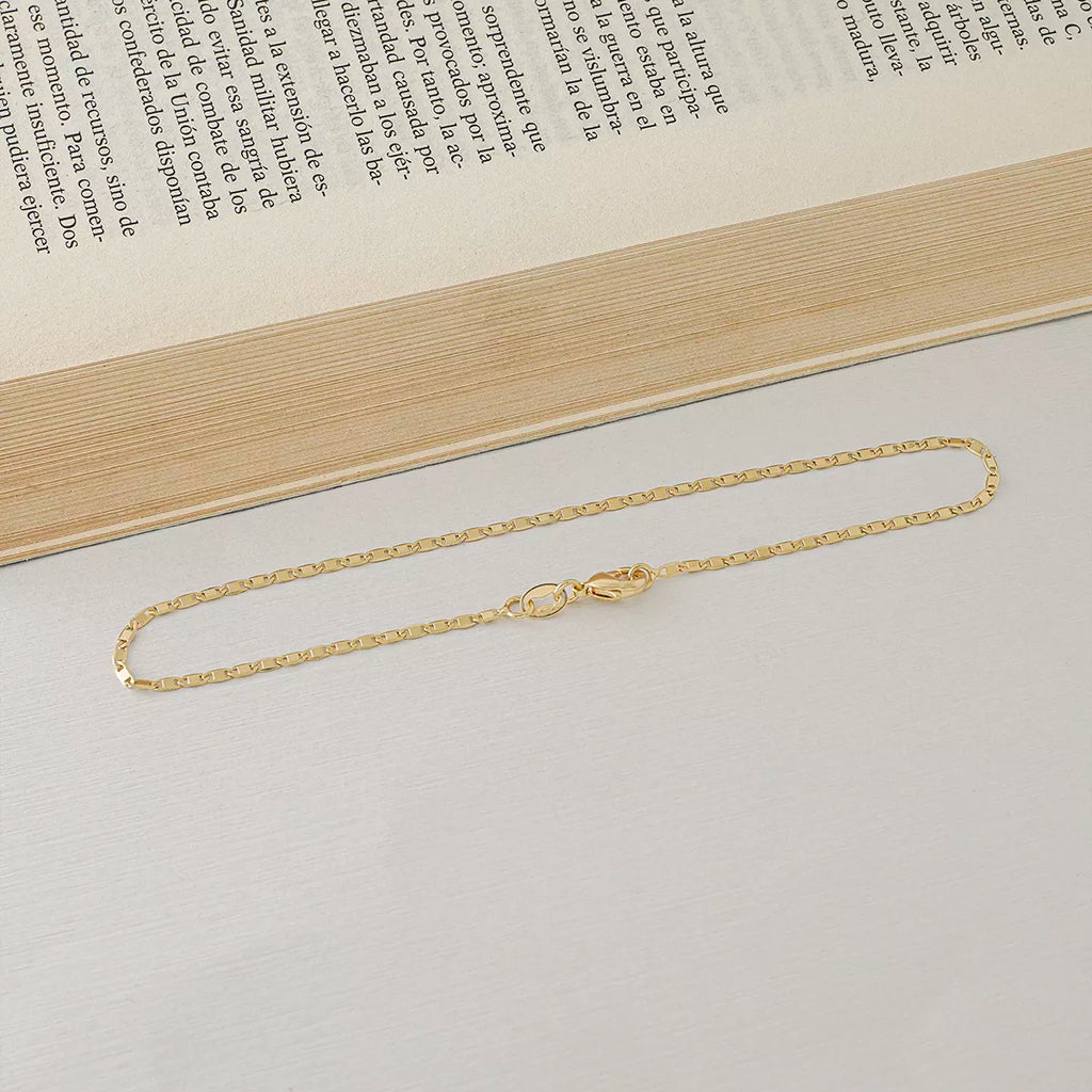 Thin Flat Ladder Anklet 24.5 cm