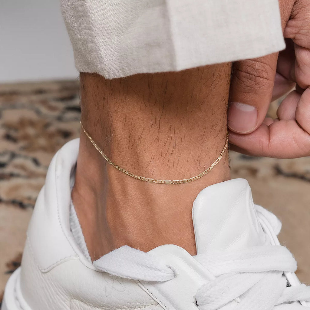 Ladder & Flat Chain Anklet 23 cm + Extender