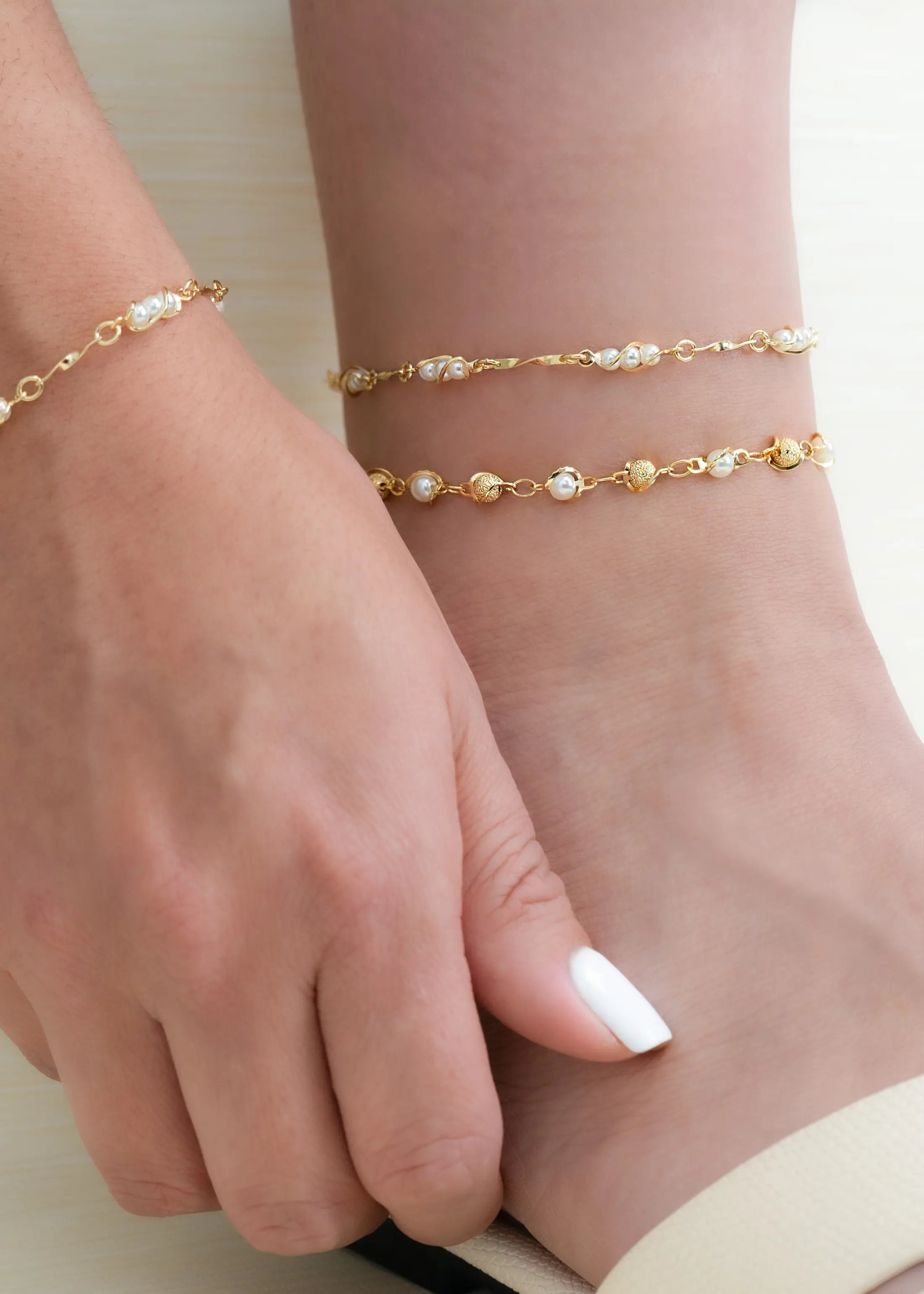 Pearl Anklet 23 Cms + Extender