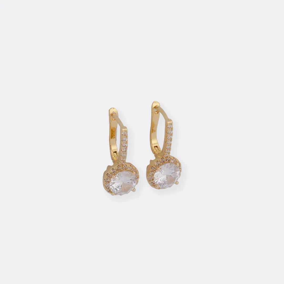 Halo Crystal Hoop Earrings 12 mm
