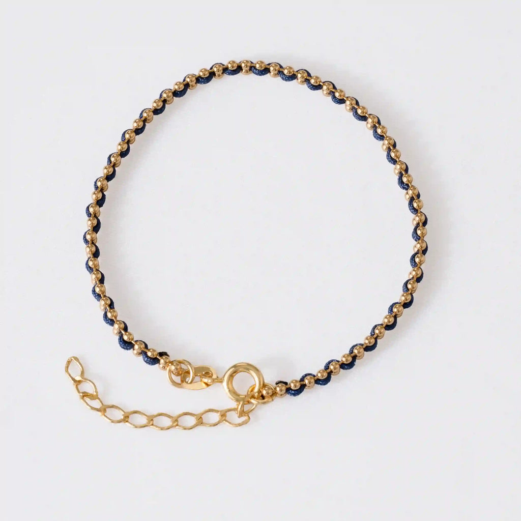 Gold-Plated Cord Bracelet 15 cm + Extender