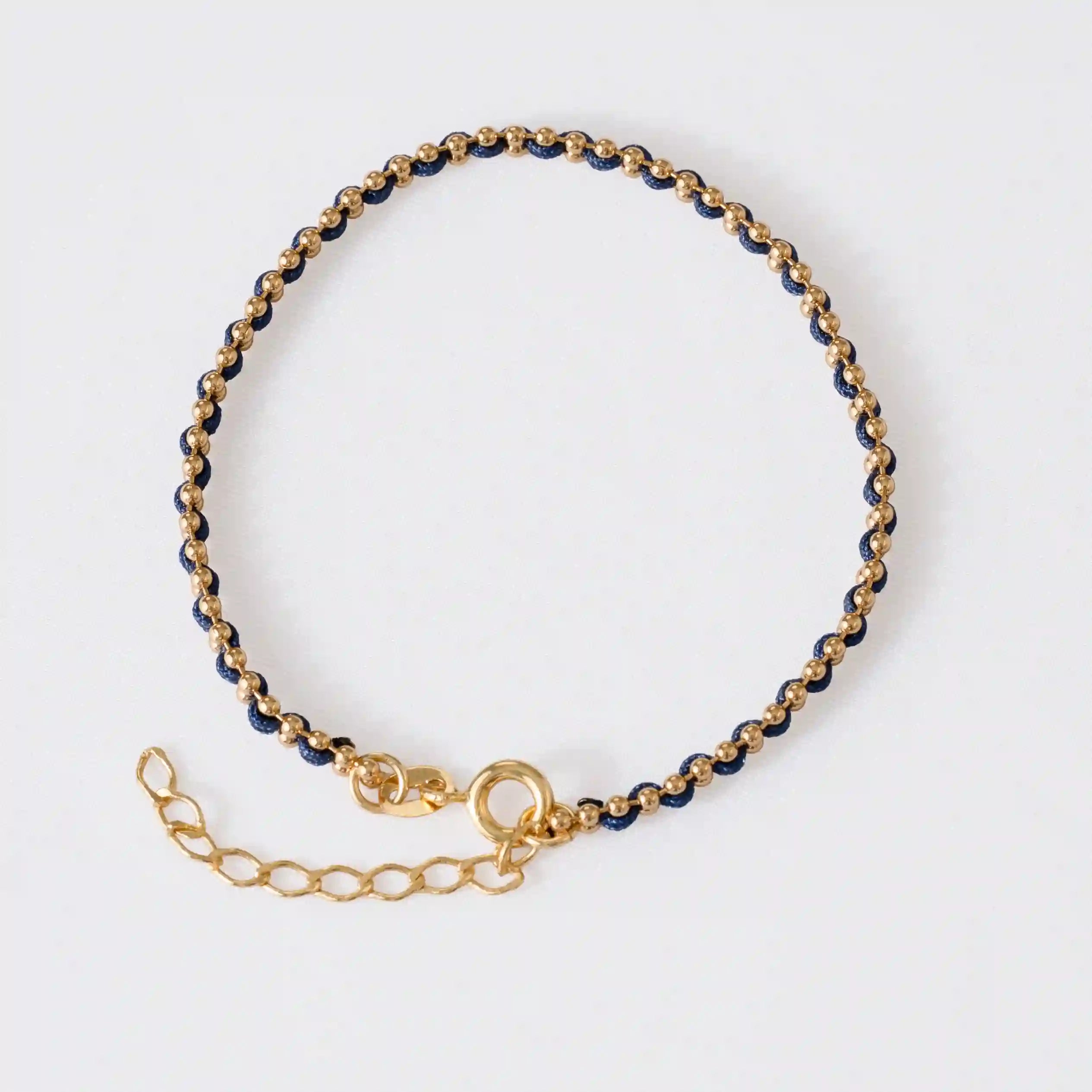 Gold-Plated Cord Bracelet 15 cm + Extender