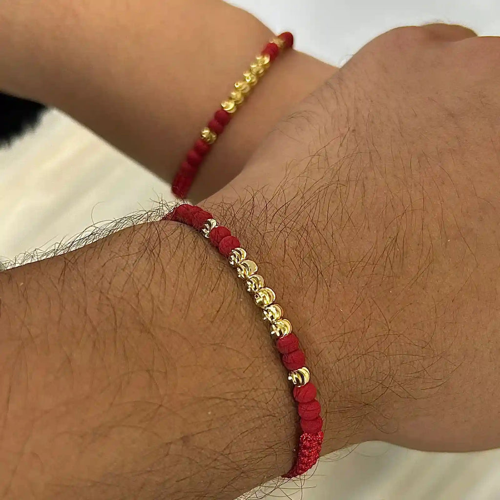 Couple's Italian Ball Bracelets - Red