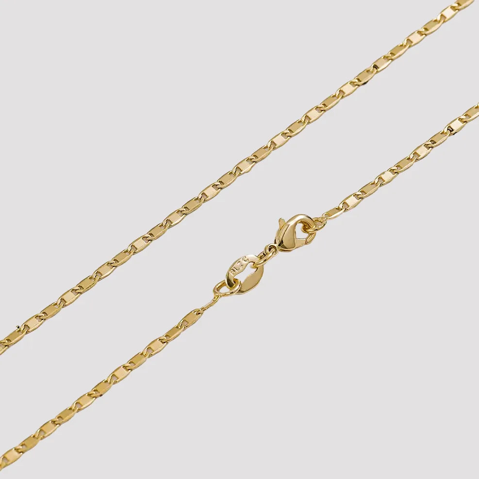 Thin Flat Ladder Chain Necklace 65 cm