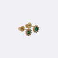 Green Fleur Earrings 6 mm