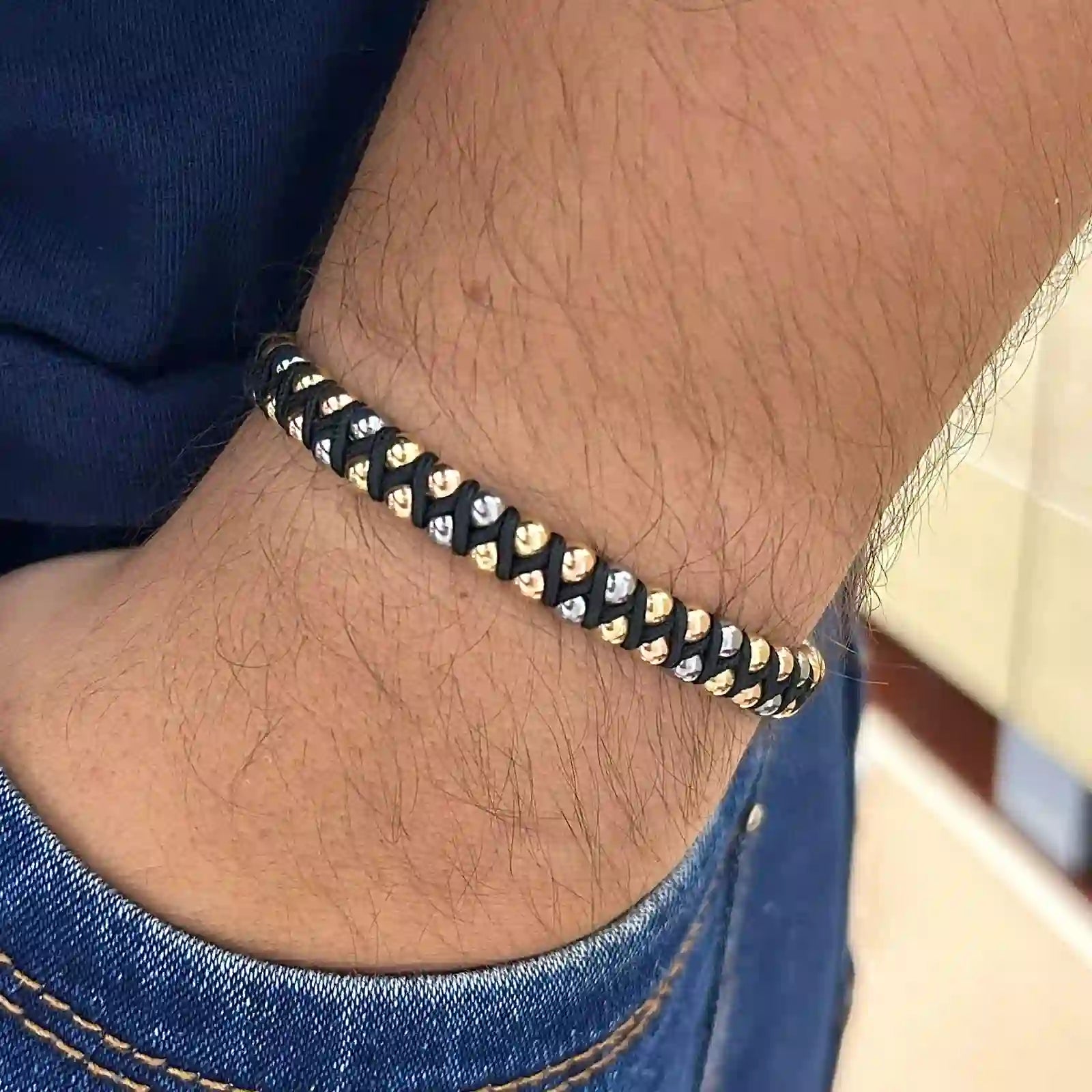Woven Smooth Ball Bracelet