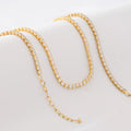 Unisex Crystal Cubic Zirconia Necklace 45 cm