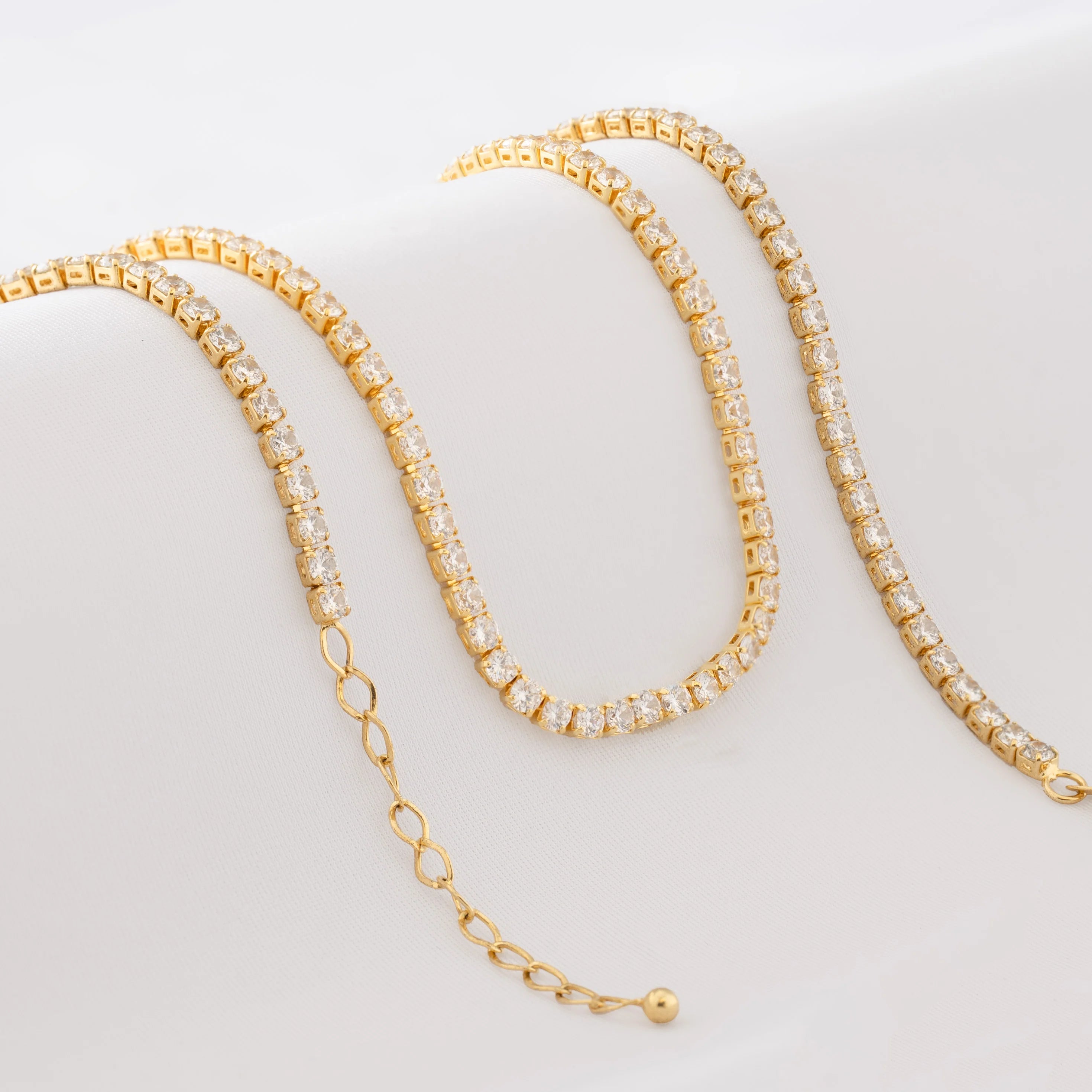 Unisex Crystal Cubic Zirconia Necklace 45 cm