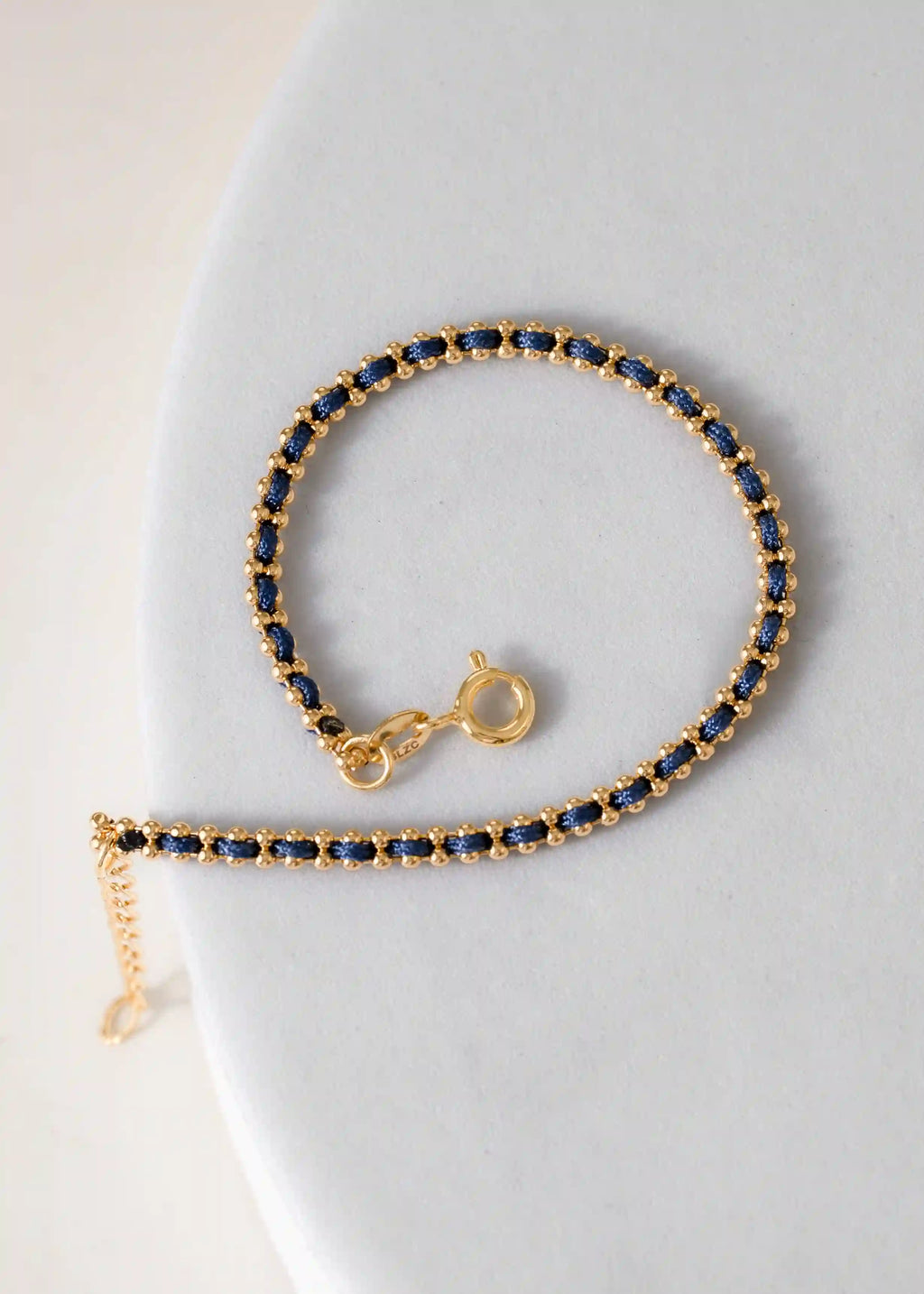 Gold-Plated Cord Bracelet 15 cm + Extender