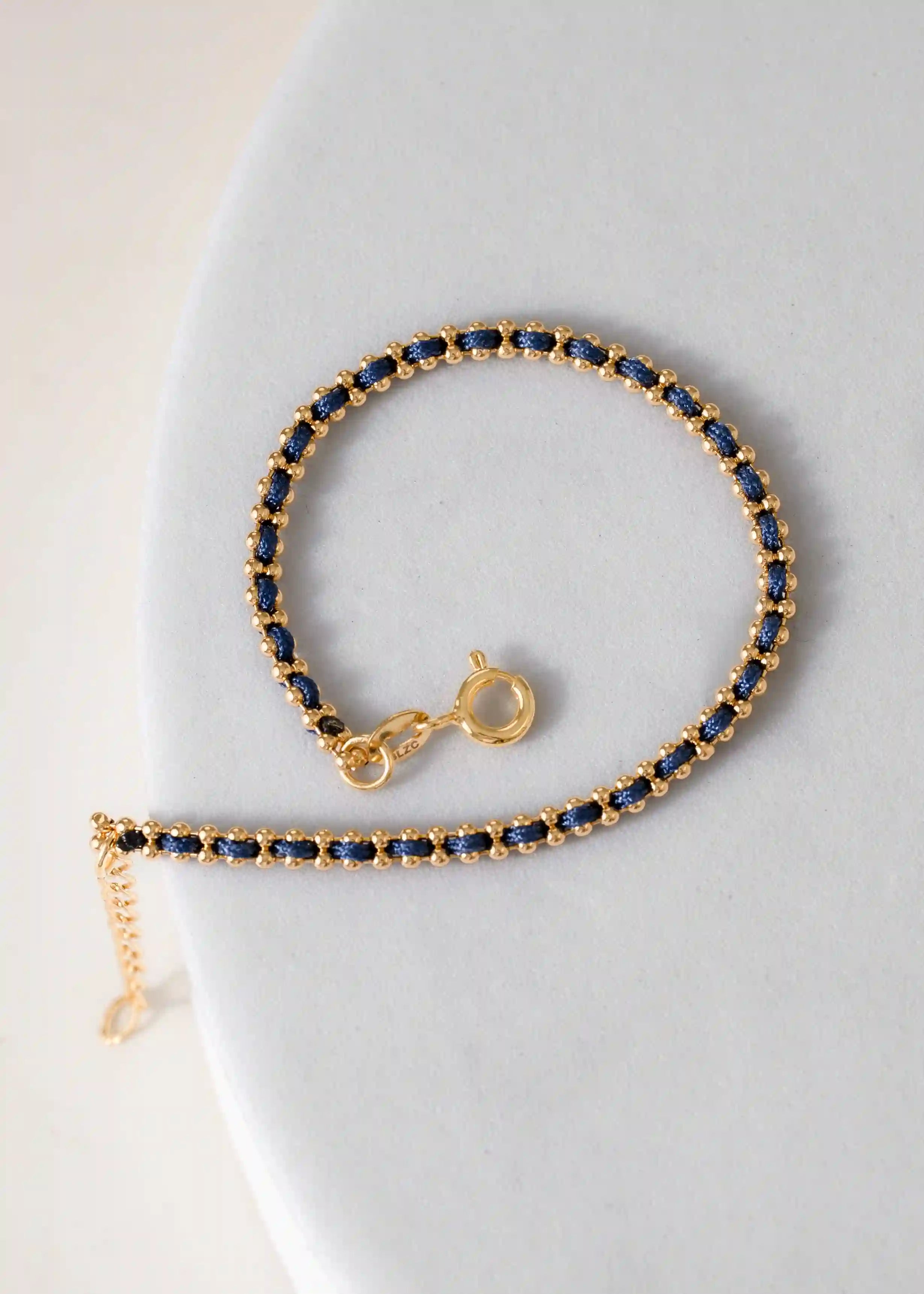 Gold-Plated Cord Bracelet 15 cm + Extender