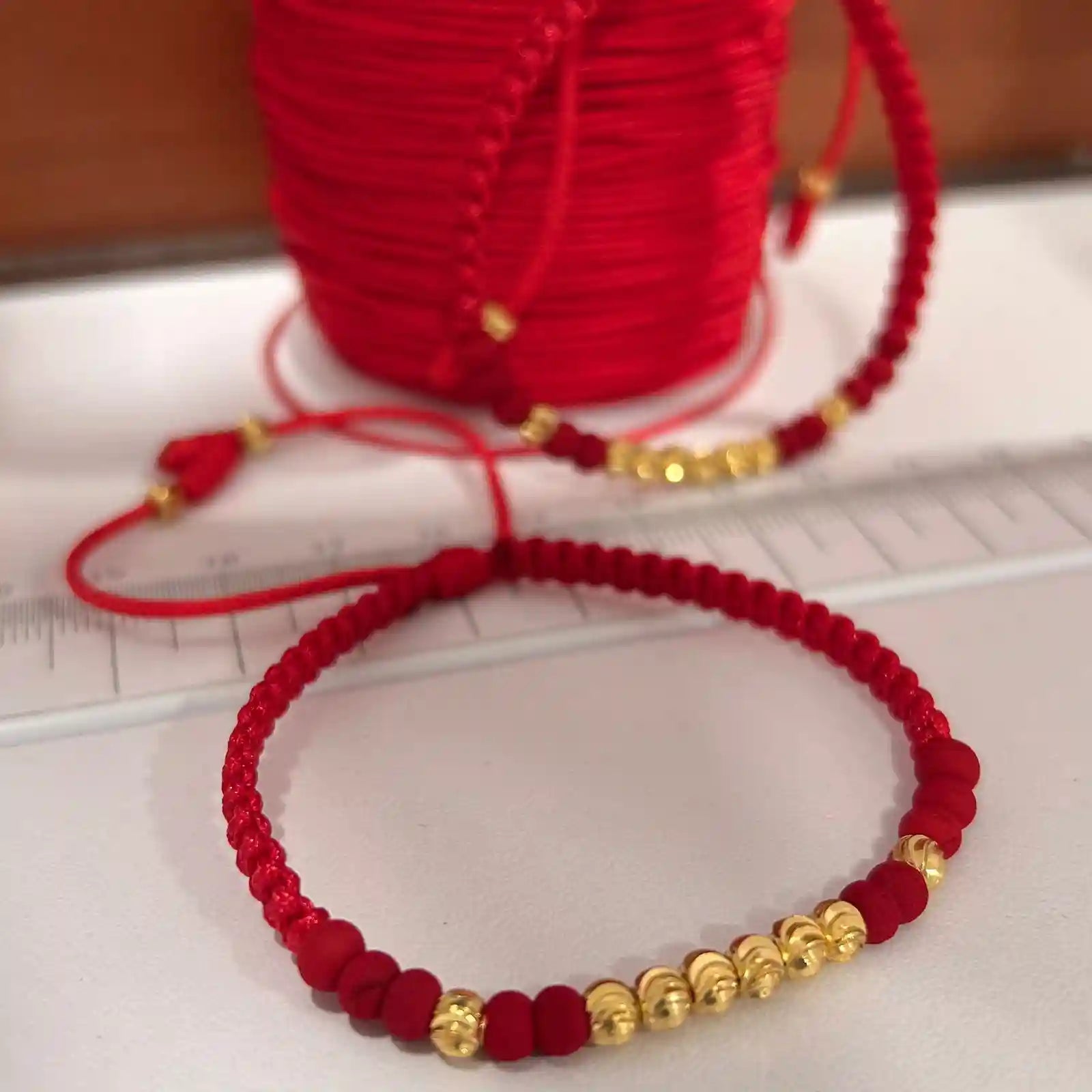 Couple's Italian Ball Bracelets - Red