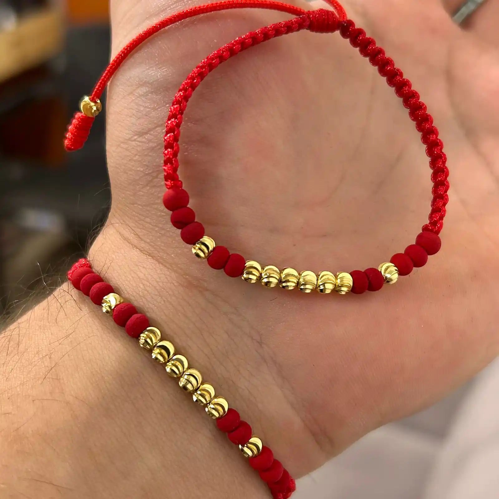 Couple's Italian Ball Bracelets - Red