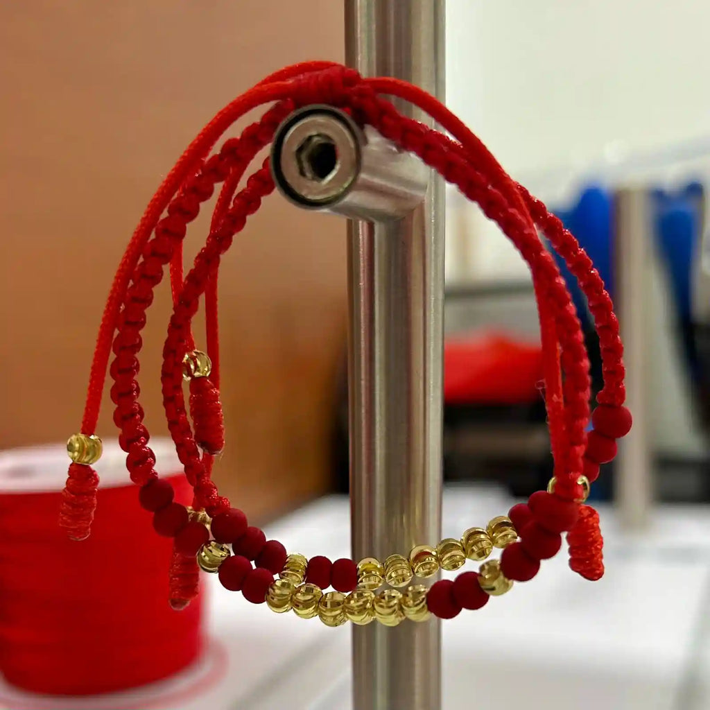 Couple's Italian Ball Bracelets - Red