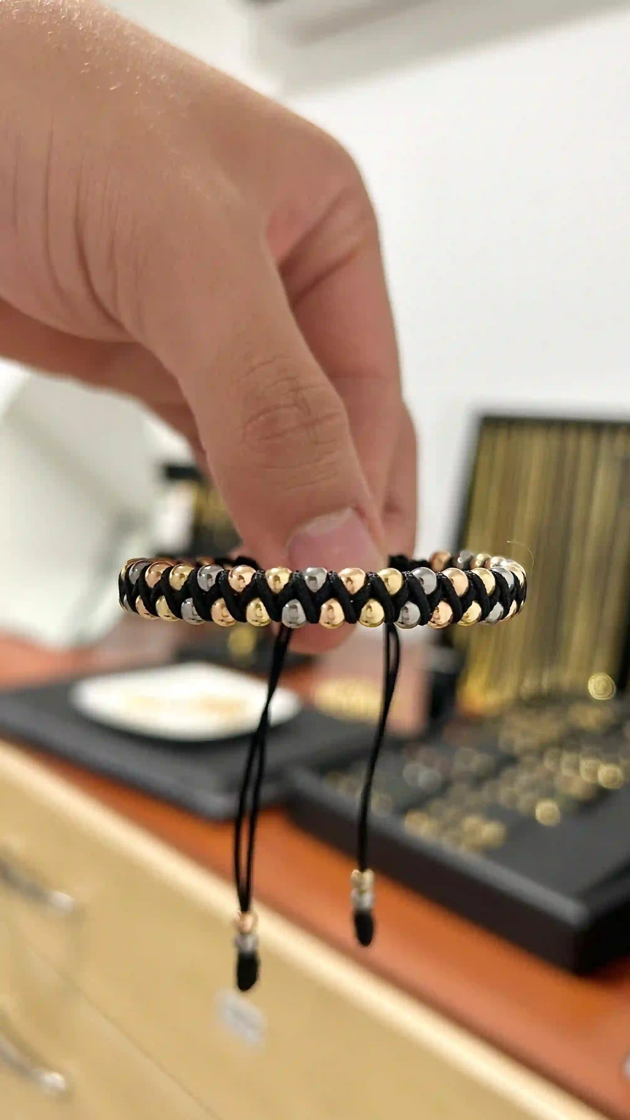 Woven Smooth Ball Bracelet